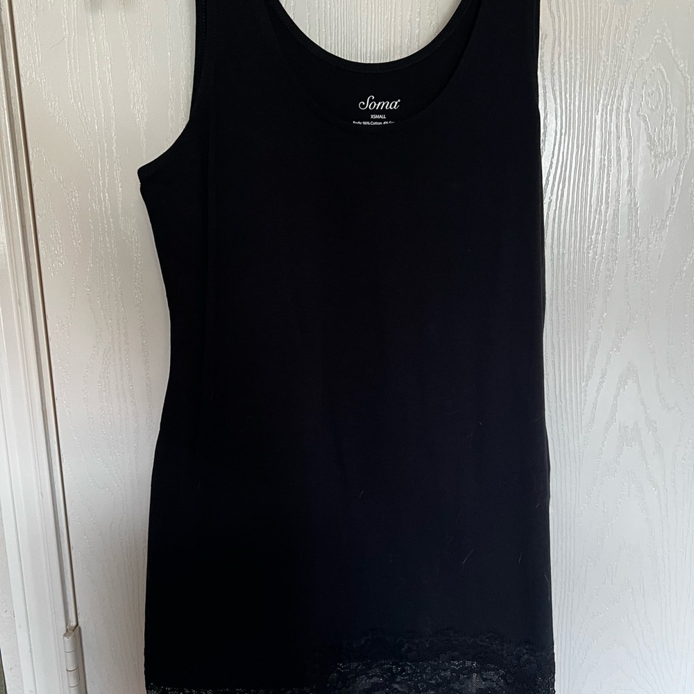 Soma Black Chemise with Soft Stretch Fabric